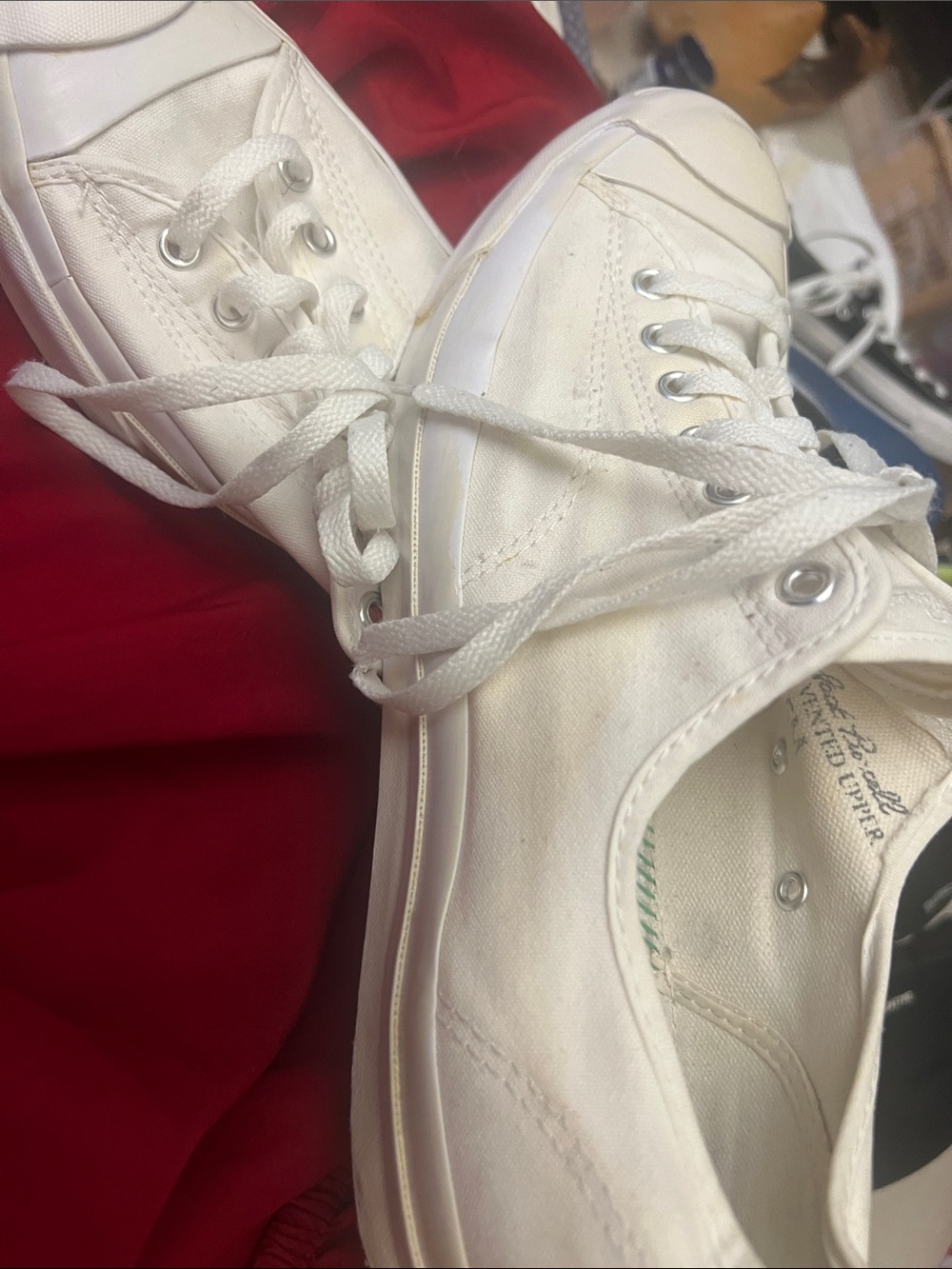 Low-Top Canvas Sneakers in White